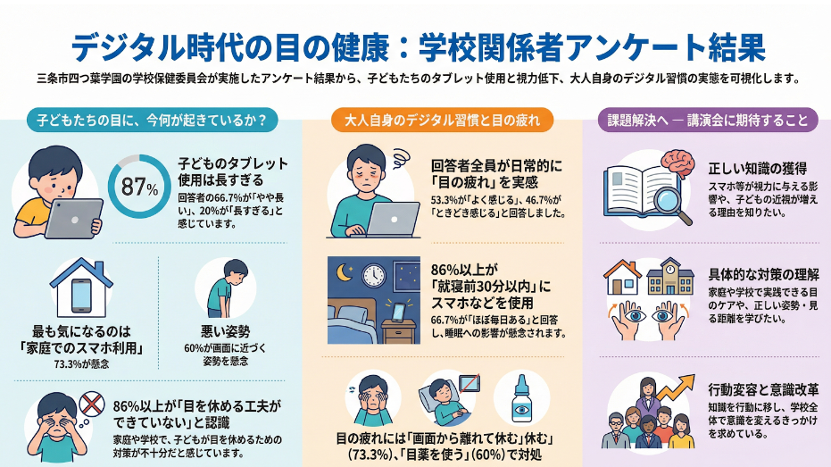 【小学・中学・大学連接教育】三条市立四つ葉学園での眼育授業の実施