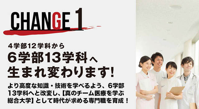 CHANCE1 4学部12学科から6学部13学科 生まれ変わります！
